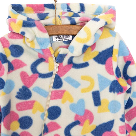 HelloBaby Basic Metraj Baskılı Polar Patiksiz Tulum Kız Bebek