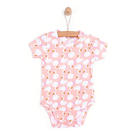 HelloBaby Metraj Baskılı Kısa Kol Body Kız Bebek