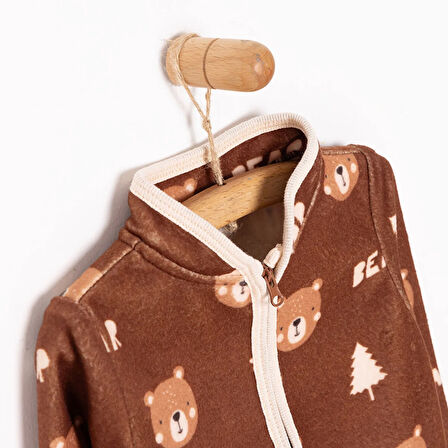 HelloBaby Basic Metraj Baskılı Polar Hırka Erkek Bebek
