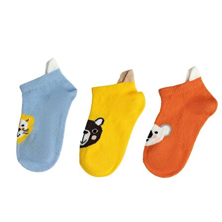 HelloBaby Hayvan Desenli 3'lü Bilek Çorap Erkek Bebek