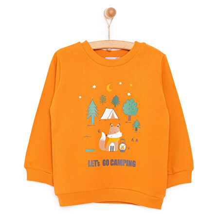 HelloBaby Basic Az Şardonlu Kamp Temalı Sweatshirt Erkek Bebek