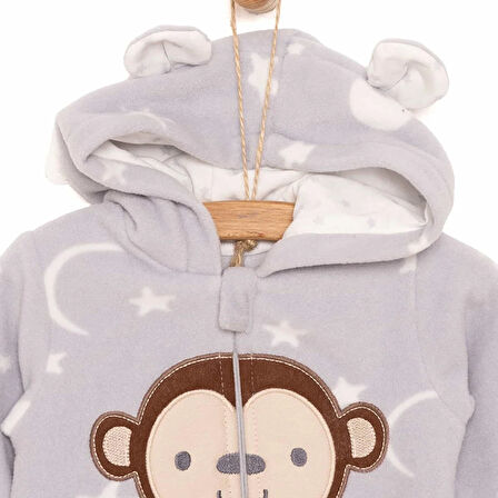 HelloBaby Yenidoğan Polar Kapüşonlu Patikli Tulum Erkek Bebek