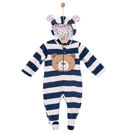 HelloBaby Yenidoğan Hayvan Figürlü Polar Kapüşonlu Tulum Erkek Bebek