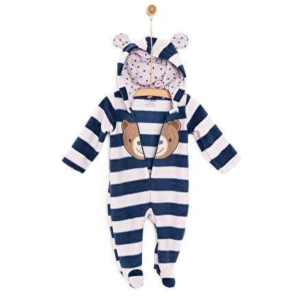 HelloBaby Yenidoğan Hayvan Figürlü Polar Kapüşonlu Tulum Erkek Bebek