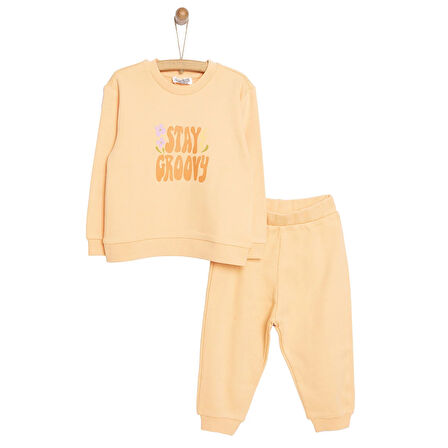 HelloBaby Basic Kız Yazı Baskılı Eşofman Takımı Kız Bebek