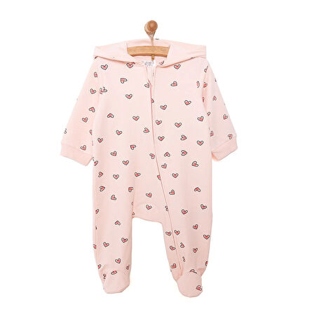 HelloBaby Yenidoğan Kapüşonlu Tulum Kız Bebek