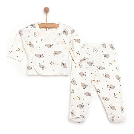 HelloBaby Kuzu Baskılı Yenidoğan Zıbın-Patikli Alt Kız Bebek