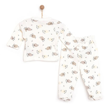 HelloBaby Kuzu Baskılı Yenidoğan Zıbın-Patikli Alt Kız Bebek