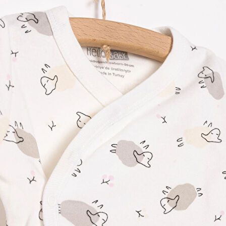 HelloBaby Kuzu Baskılı Yenidoğan Zıbın-Patikli Alt Kız Bebek