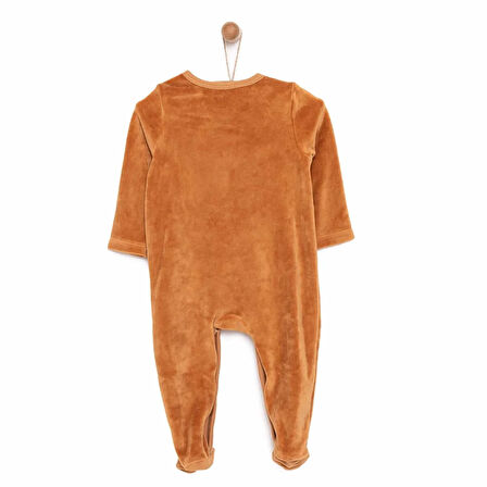 HelloBaby Yenidoğan Unisex Nakışlı Kadife Patikli Tulum Unisex