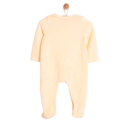 HelloBaby Yenidoğan Nakışlı Kadife Patikli Tulum Kız Bebek
