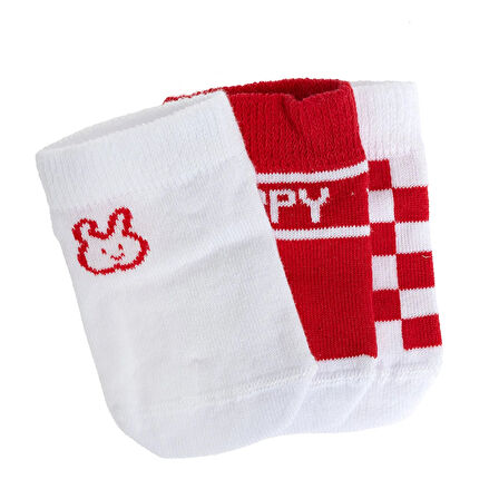 HelloBaby Tavşan Desenli Unisex 3'lü Bilek Çorap Unisex