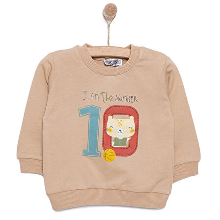 HelloBaby Basic Number Ten Desenli Sweatshirt Erkek Bebek