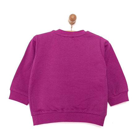 HelloBaby Basic Kız Az Şardonlu Eiffel Kulesi Baskılı Sweatshirt Kız Bebek