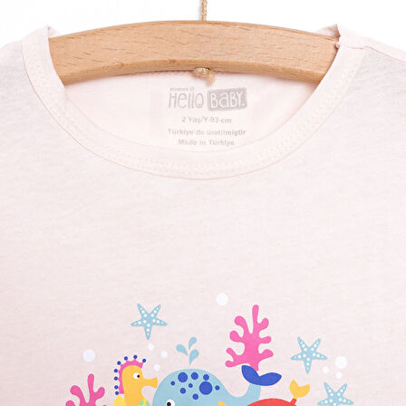 HelloBaby Kız Kısa Kol Pijama Takımı Kız Bebek