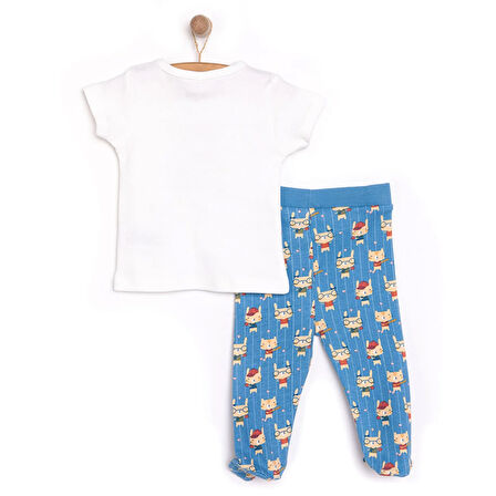 HelloBaby Hayvan Baskılı Yenidoğan Erkek Tshirt-Patikli Alt Erkek Bebek