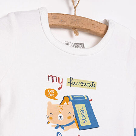 HelloBaby Hayvan Baskılı Yenidoğan Erkek Tshirt-Patikli Alt Erkek Bebek