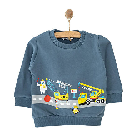 HelloBaby Basic İş Arabaları Baskılı Sweatshirt