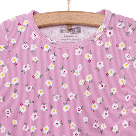 HelloBaby Kaşkorse Çiçek desen Uzun Kol Pijama Takımı