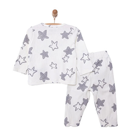 HelloBaby Kaşkorse Uzun Kol Yıldız Desen Pijama Takımı Erkek Bebek