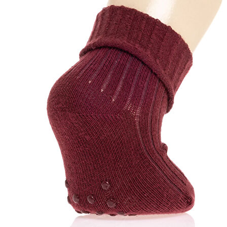 HelloBaby Unisex Kaşkorse Düz Renk 3lü Kıvrık Çorap Unisex