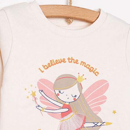 HelloBaby Balerin Bisisklet Yaka Pijama Takımı Kız Bebek