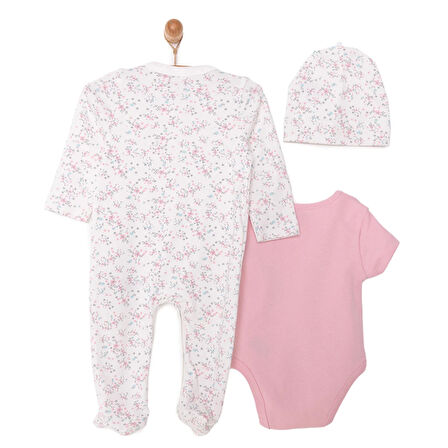 HelloBaby Kız Tulum-Body-Şapka Kız Bebek