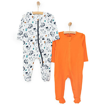 HelloBaby Yenidoğan Erkek 2li Patikli Tulum Erkek Bebek