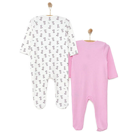 HelloBaby Yenidoğan Kız 2li Patikli Tulum Kız Bebek