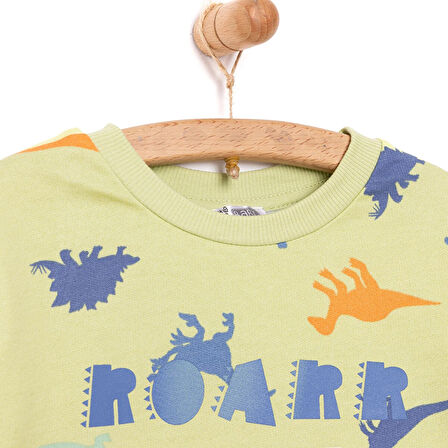 HelloBaby Basic Az Şardonlu Aslan Desenli Sweatshirt Erkek Bebek