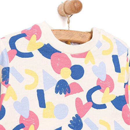 HelloBaby Basic Az Şardonlu Aslan Desenli Sweatshirt Kız Bebek