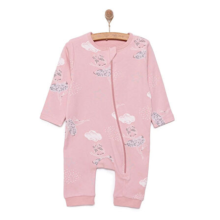 HelloBaby Fermuarlı Patiksiz Tulum Kız Bebek