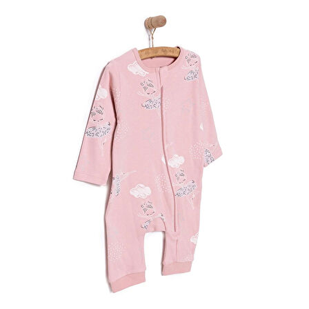 HelloBaby Fermuarlı Patiksiz Tulum Kız Bebek