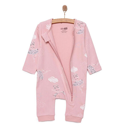 HelloBaby Fermuarlı Patiksiz Tulum Kız Bebek