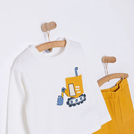 HelloBaby Vehicles Line Erkek Sweatshirt-Pantolon Erkek Bebek