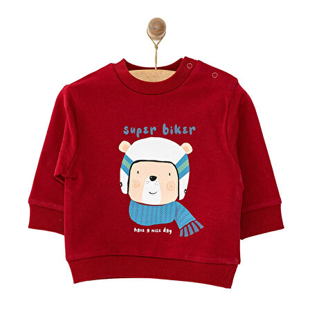 HelloBaby Basic Az Şardonlu Aslan Desenli Sweatshirt Erkek Bebek