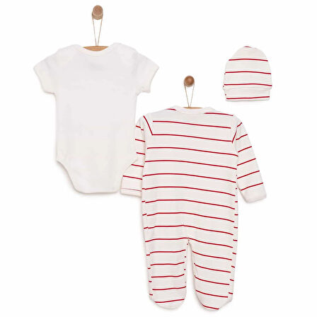 HelloBaby Erkek Tulum-Body-Şapka Erkek Bebek
