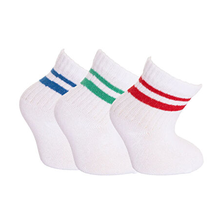 HelloBaby Unisex Çizgili 3lü Soket Çorap Unisex