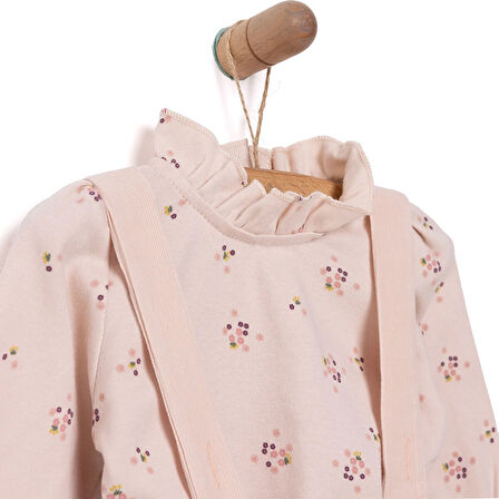 Cassiope Yenidoğan Mini Flowers Kadife Jile-Sweatshirt-Külotlu Çorap Kız Bebek