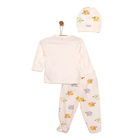 HelloBaby Unisex Zıbın-Şapka-Patikli Alt Unisex