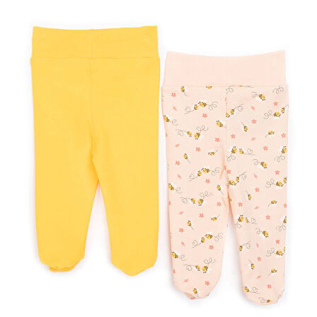 HelloBaby Yenidoğan Geniş Bel Güneş Desenli  2li Patikli Alt Kız Bebek