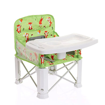 baby plus Picnic Yükselticili Mama Sandalyesi, 3 Noktalı Emniyet Kemerli, Kaymaz Ayaklı, 15 kg Kapasiteli, Zürafa Arkadaşım