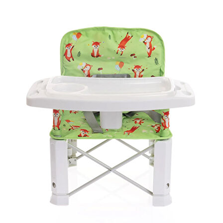 baby plus Picnic Yükselticili Mama Sandalyesi, 3 Noktalı Emniyet Kemerli, Kaymaz Ayaklı, 15 kg Kapasiteli, Zürafa Arkadaşım