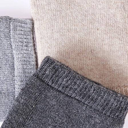 HelloBaby Kız Bebek 3lü Havlu Çorap Gri Melanj