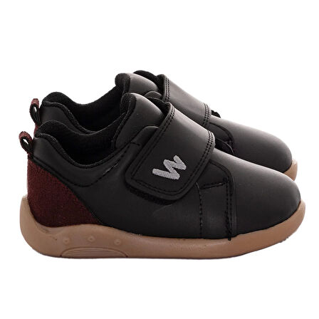 BabyWalk Unisex Bot Suni Deri Siyah