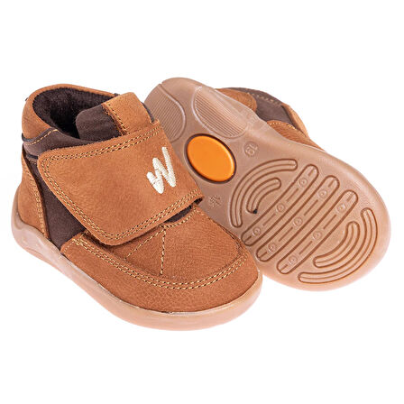 BabyWalk Unisex Bot Suni Deri Taba