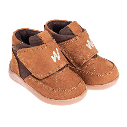 BabyWalk Unisex Bot Suni Deri Taba