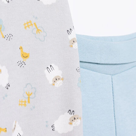 HelloBaby Erkek Bebek Yenidoğan 2li Patikli Alt