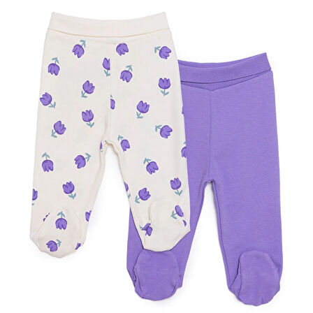 HelloBaby Kız Bebek Yenidoğan 2li Patikli Alt