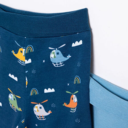 HelloBaby Erkek Bebek Yenidoğan 2li Patikli Alt